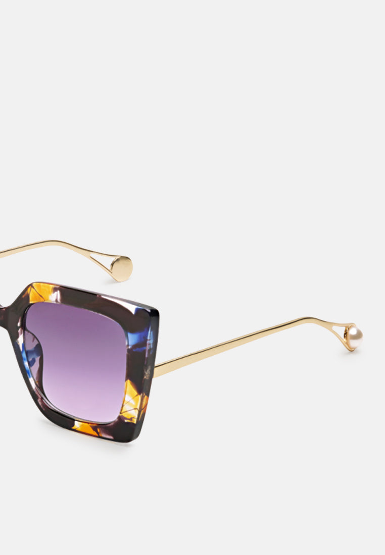 stare game square frame oversized sunglasses#color_flowers