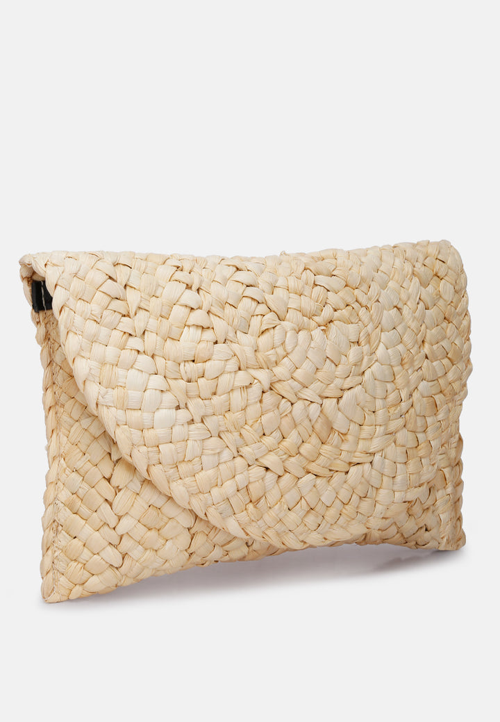 straw rope clutch bag#color_beige