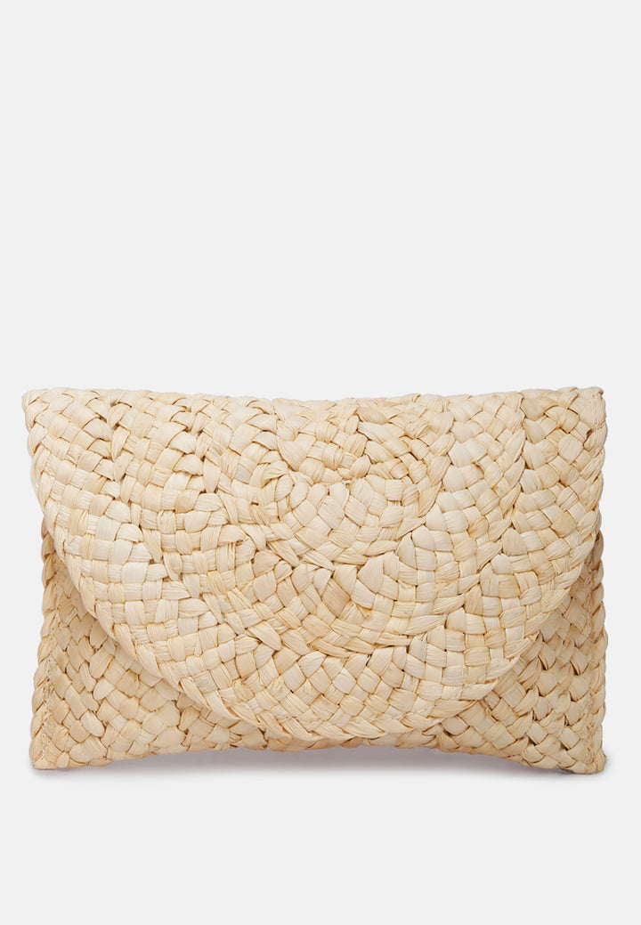 straw rope clutch bag#color_beige