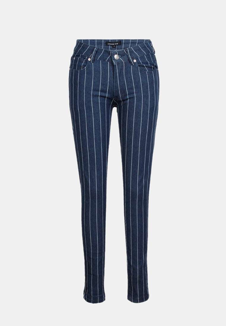 striped skinny jeans