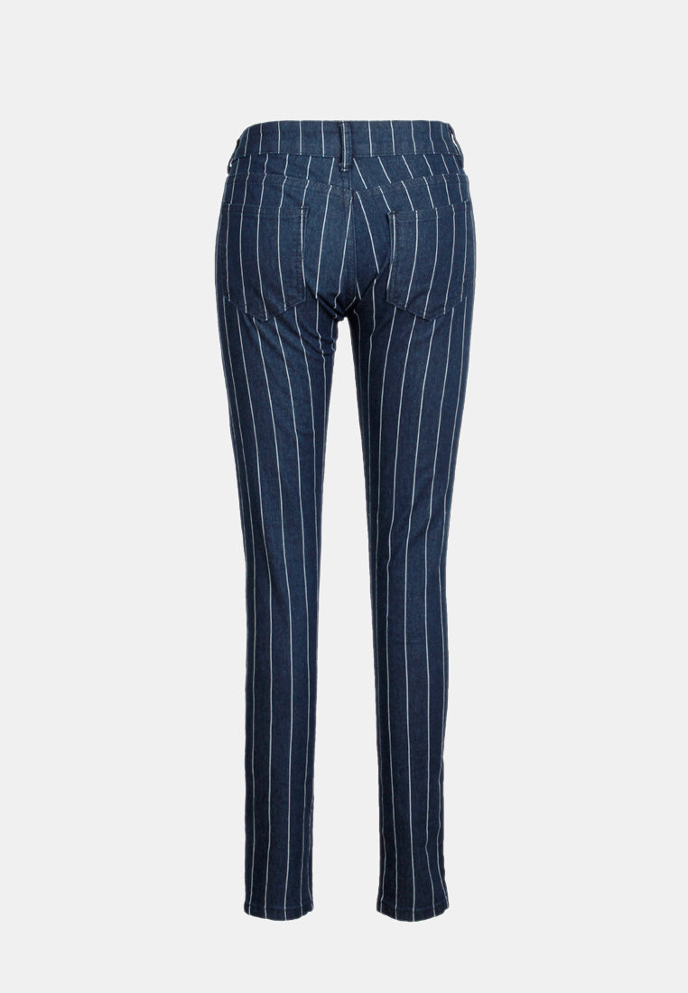 striped skinny jeans