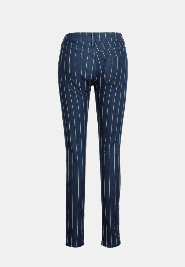 striped skinny jeans