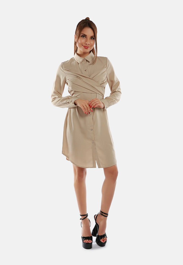 stylist pick tie up midi dress#color_khaki