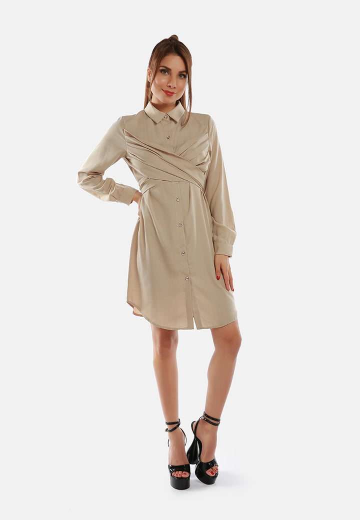 stylist pick tie up midi dress#color_khaki