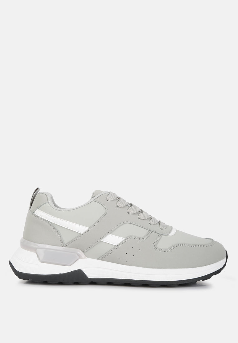 suede paneling detail sneakers#color_grey