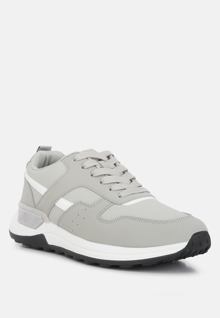 suede paneling detail sneakers#color_grey