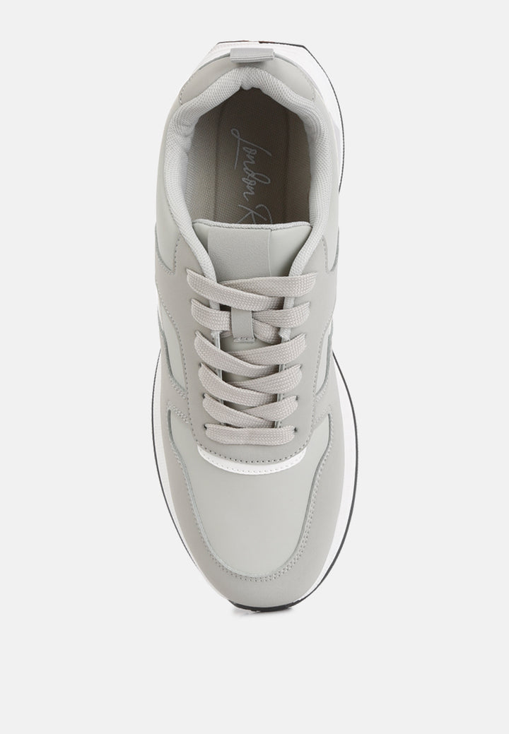 suede paneling detail sneakers#color_grey