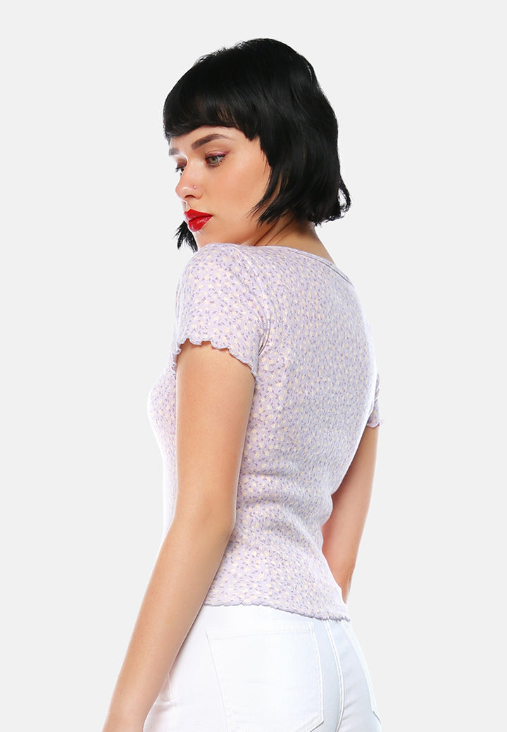 summer print casual top#color_purple-floral