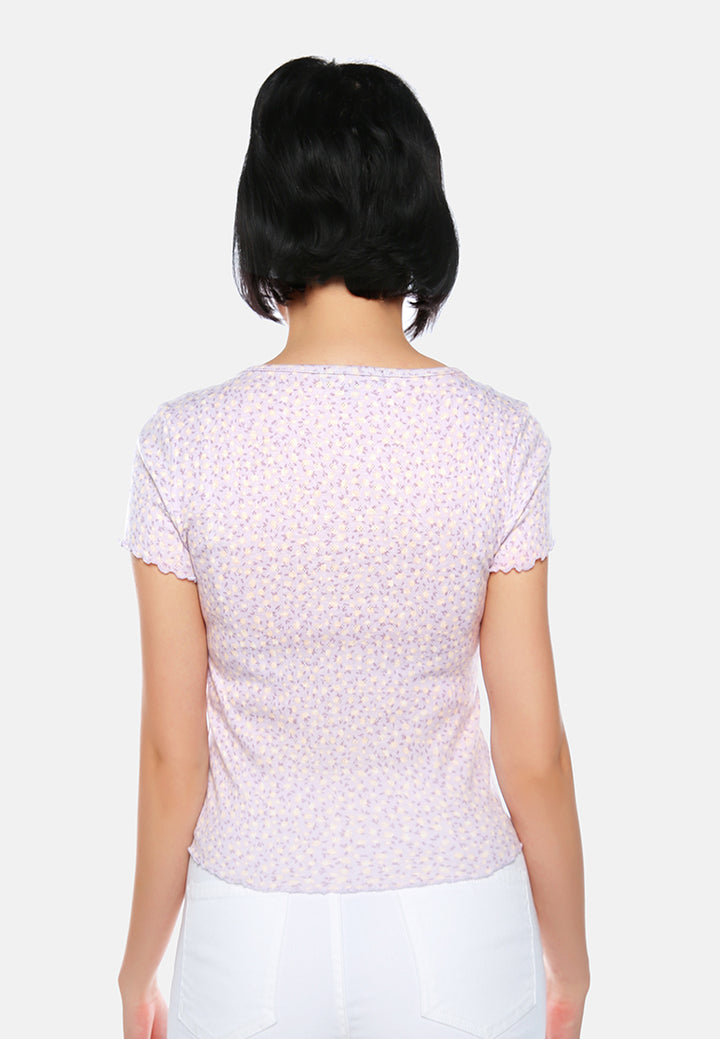 summer print casual top#color_purple-floral