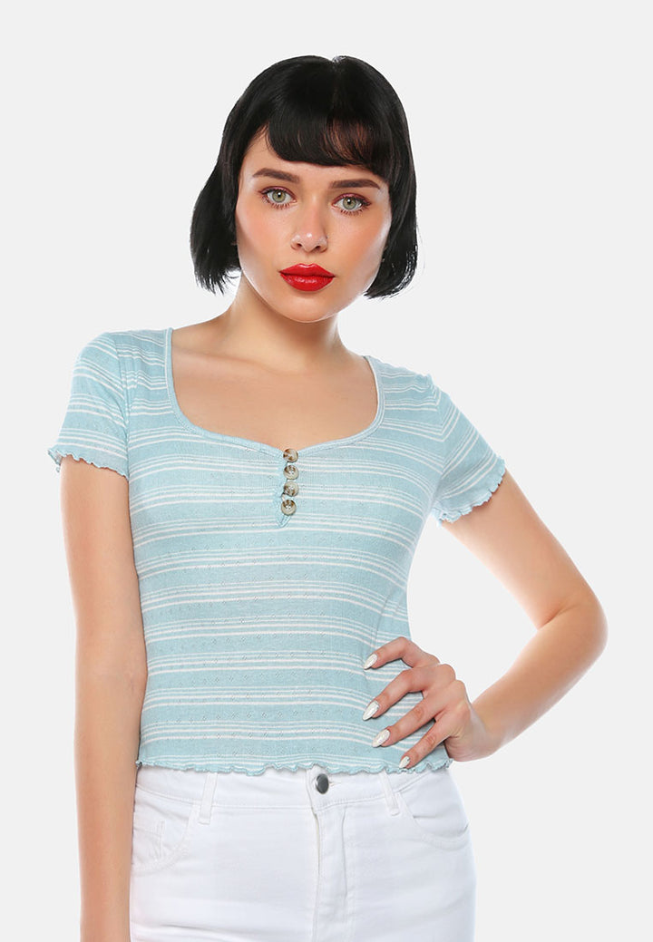 summer print casual top#color_sage-stripe