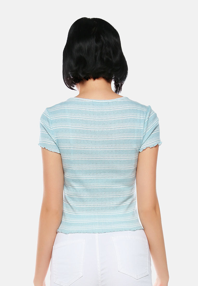 summer print casual top#color_sage-stripe