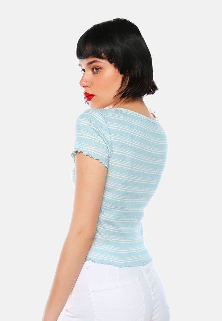 summer print casual top#color_sage-stripe