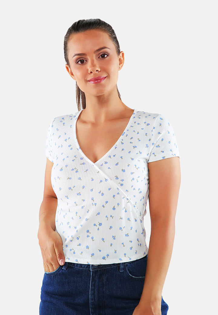 surplice neck casual summer top#color_ivory