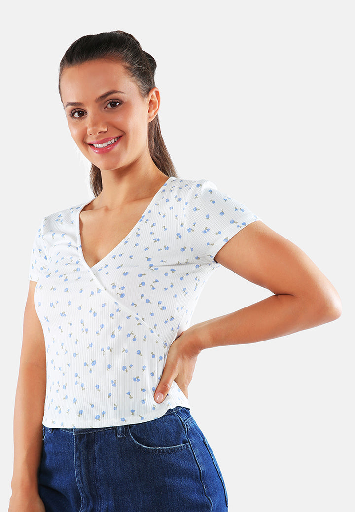surplice neck casual summer top#color_ivory