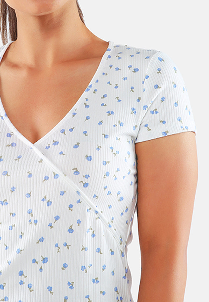 surplice neck casual summer top#color_ivory