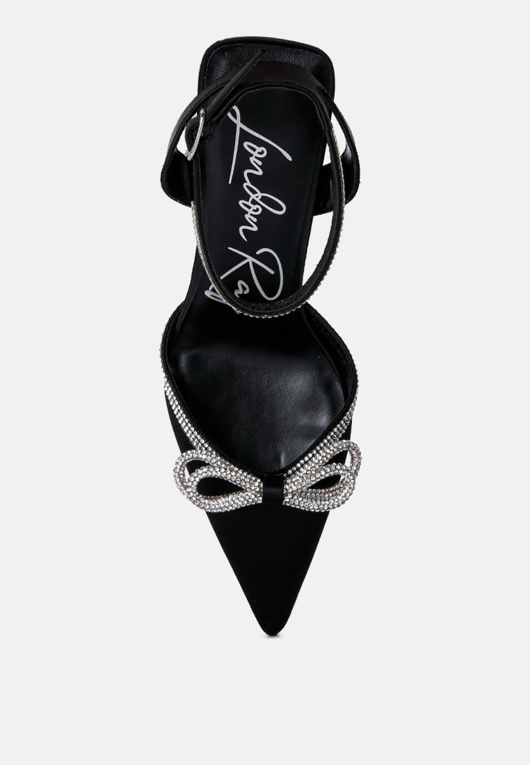mid heel diamante jewel sandals by ruw#color_black