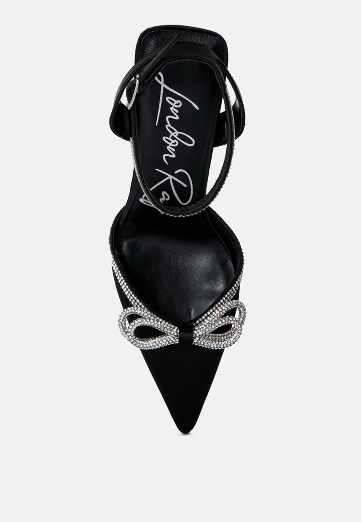 mid heel diamante jewel sandals by ruw#color_black