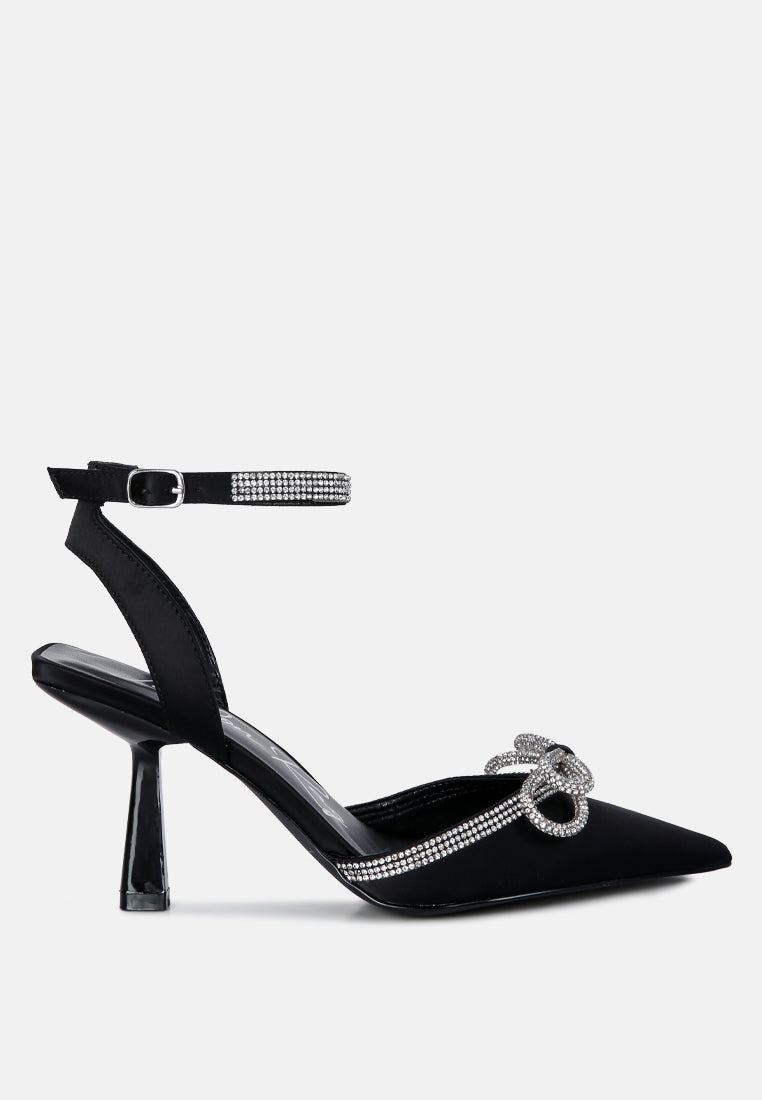 mid heel diamante jewel sandals by ruw#color_black