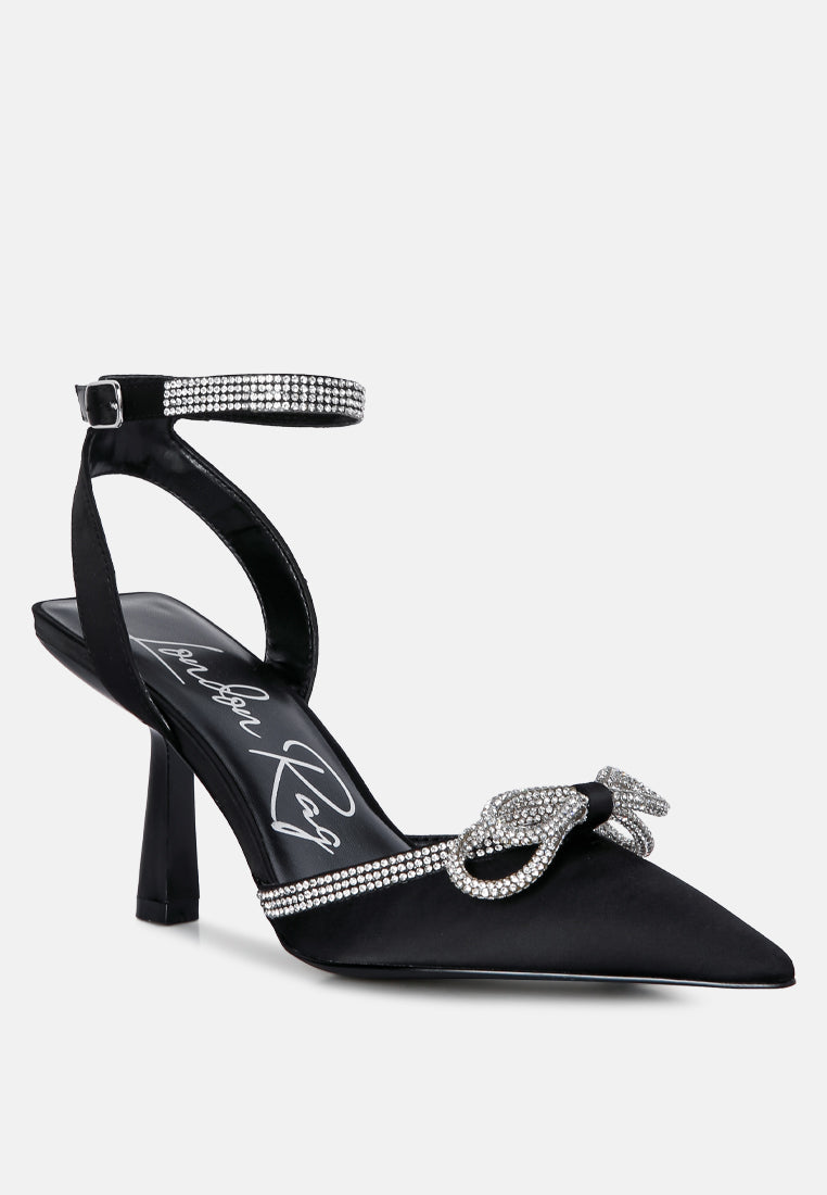 mid heel diamante jewel sandals by ruw#color_black