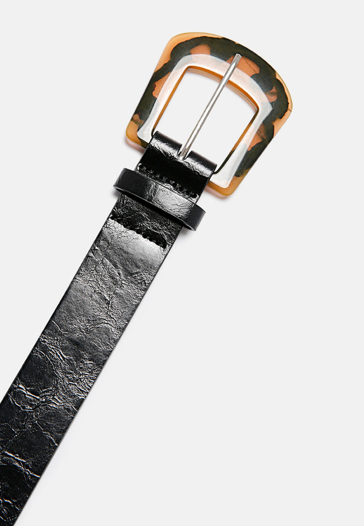 taste it wild solid textured belt#color_black