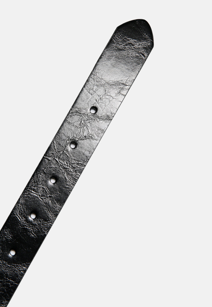 taste it wild solid textured belt#color_black