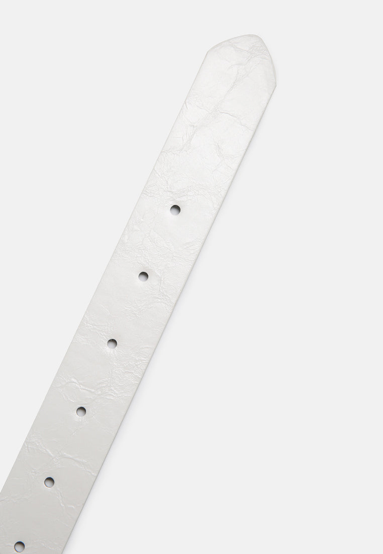 taste it wild solid textured belt#color_white