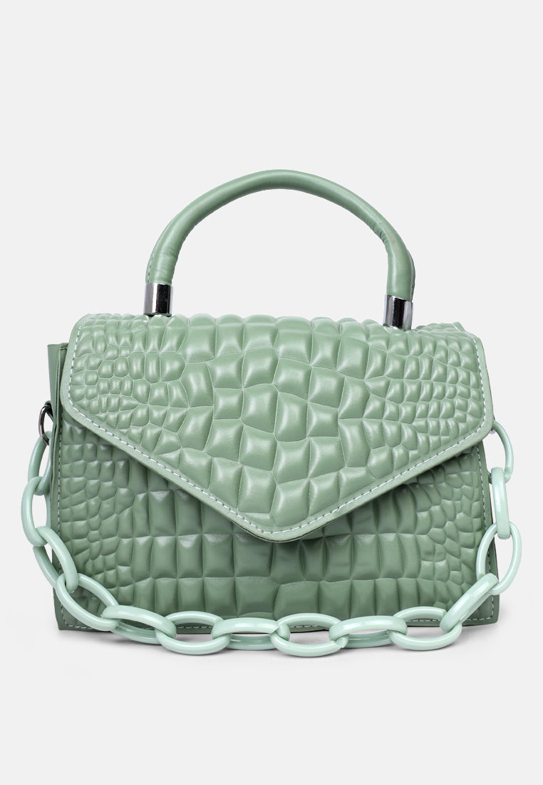 textured envelop sling bag#color_mint