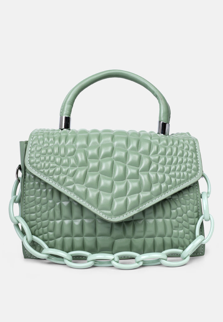 textured envelop sling bag#color_mint
