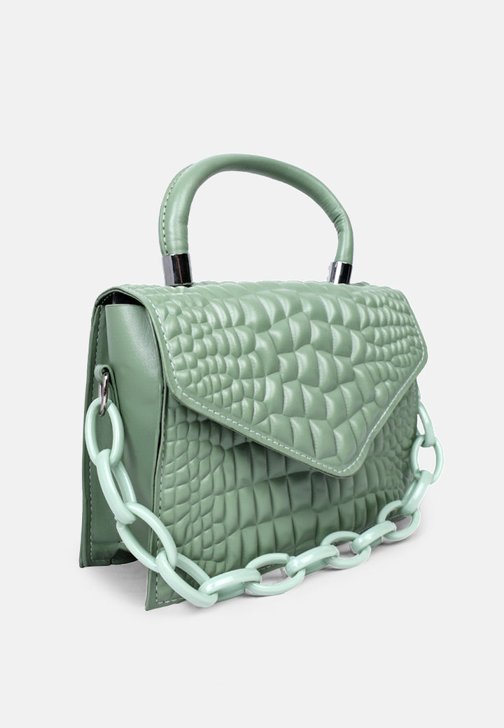 textured envelop sling bag#color_mint