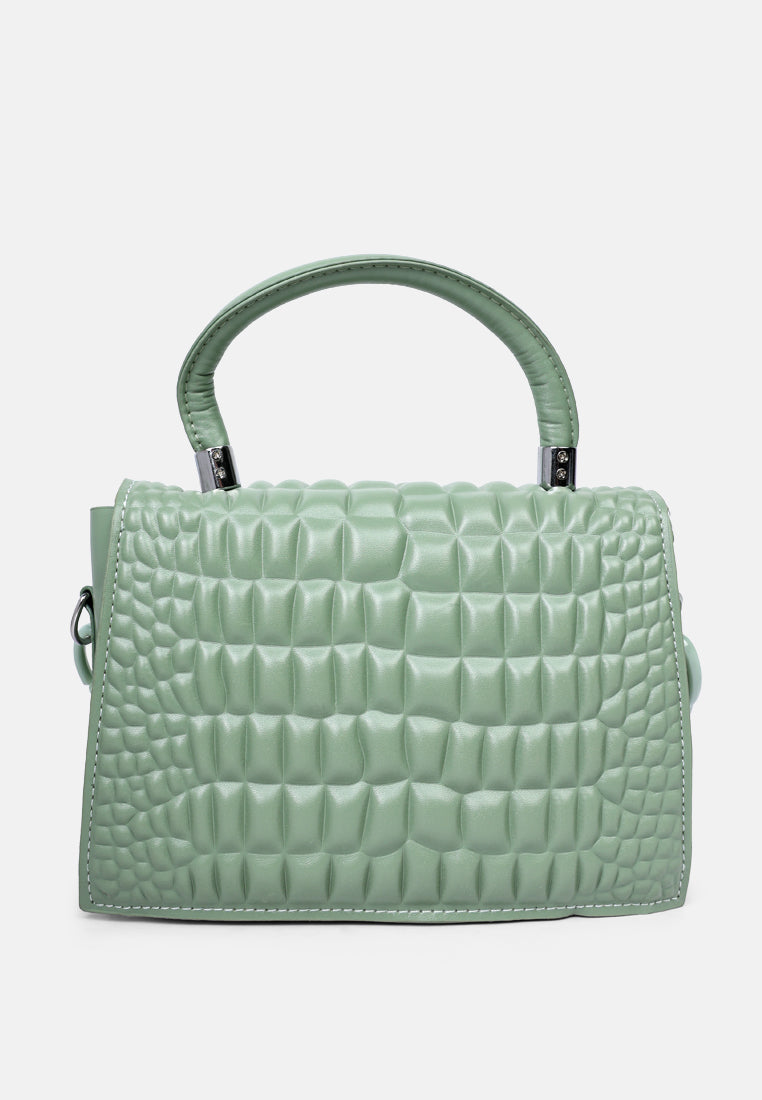 textured envelop sling bag#color_mint