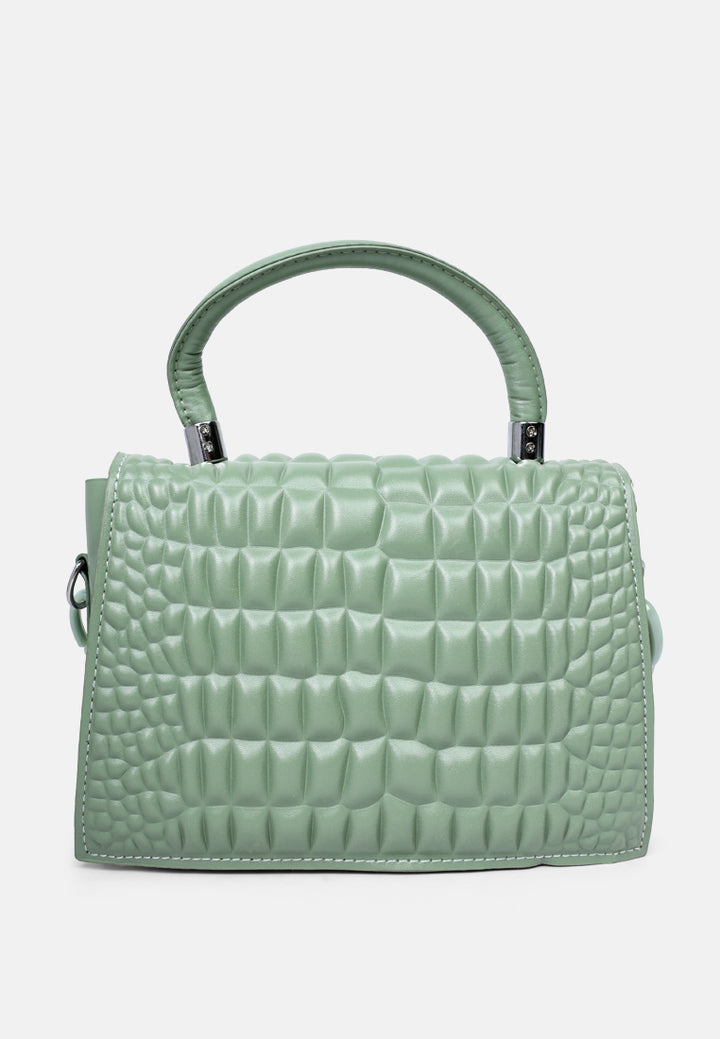 textured envelop sling bag#color_mint