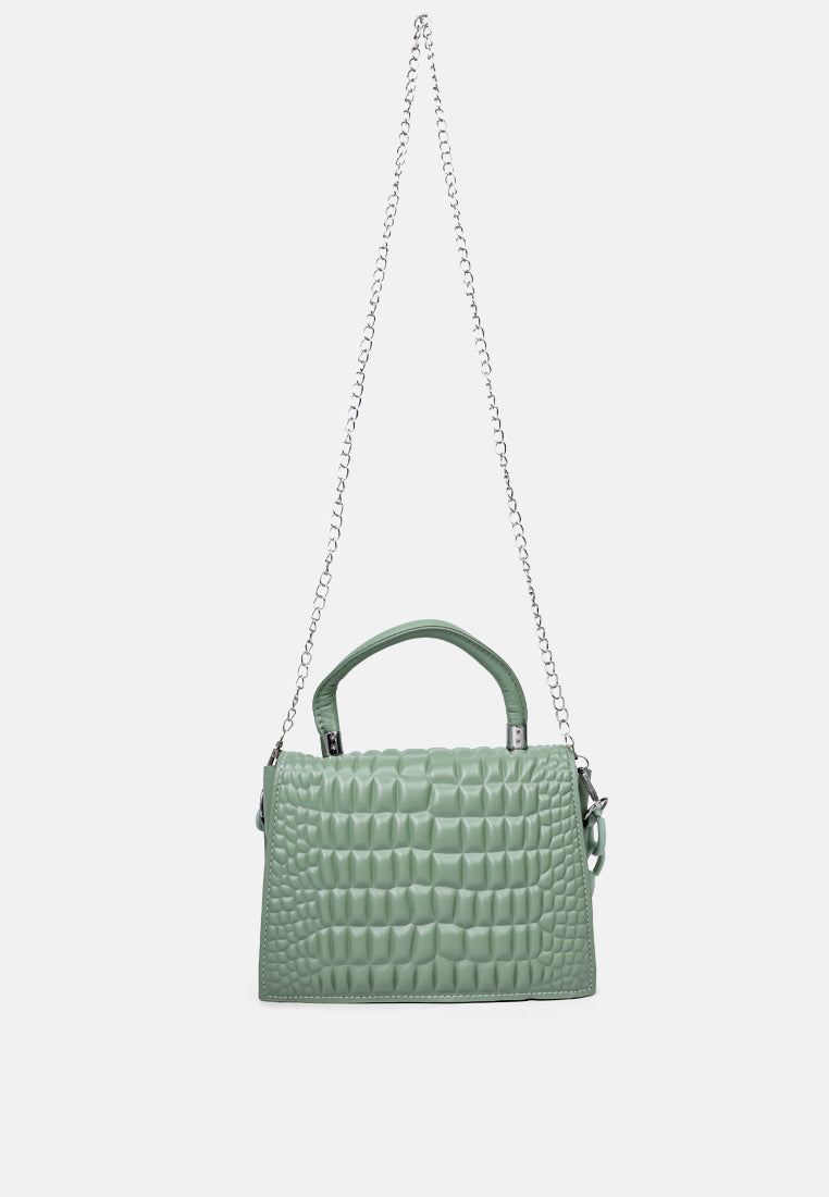 textured envelop sling bag#color_mint