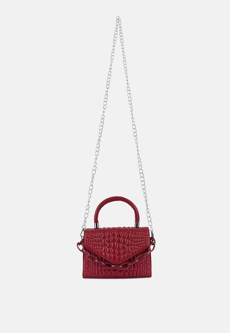 textured envelop sling bag#color_pink