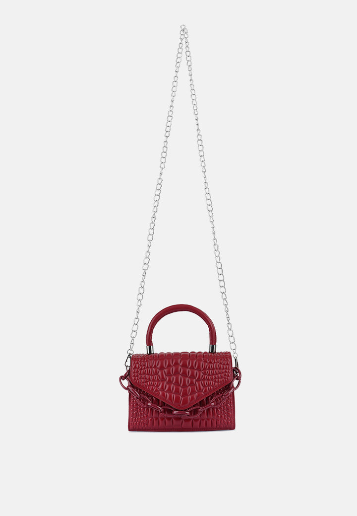 textured envelop sling bag#color_pink
