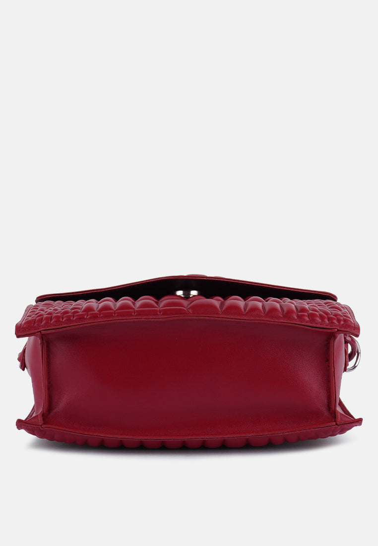 textured envelop sling bag#color_pink