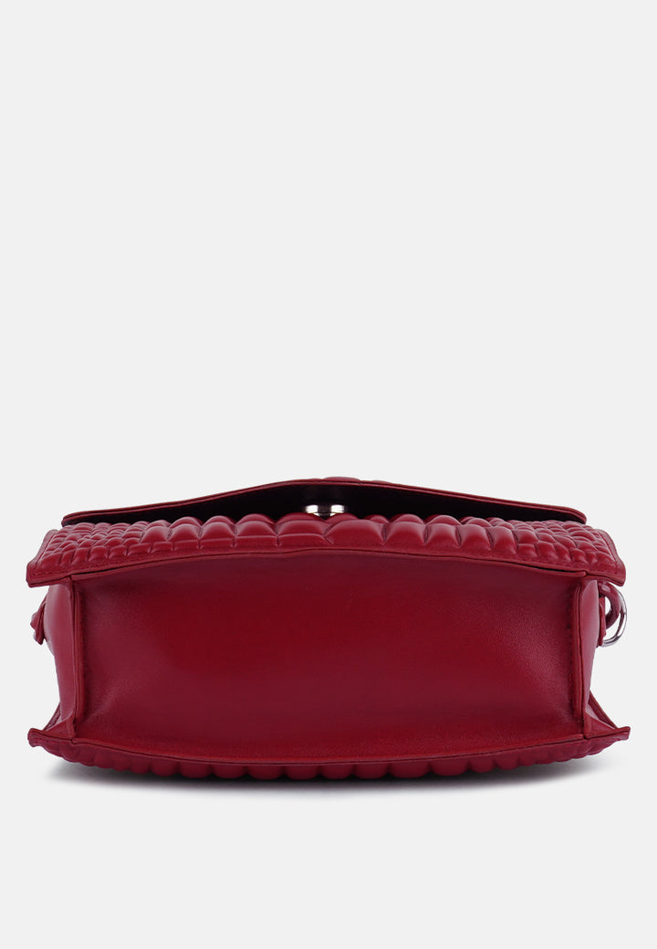 textured envelop sling bag#color_pink