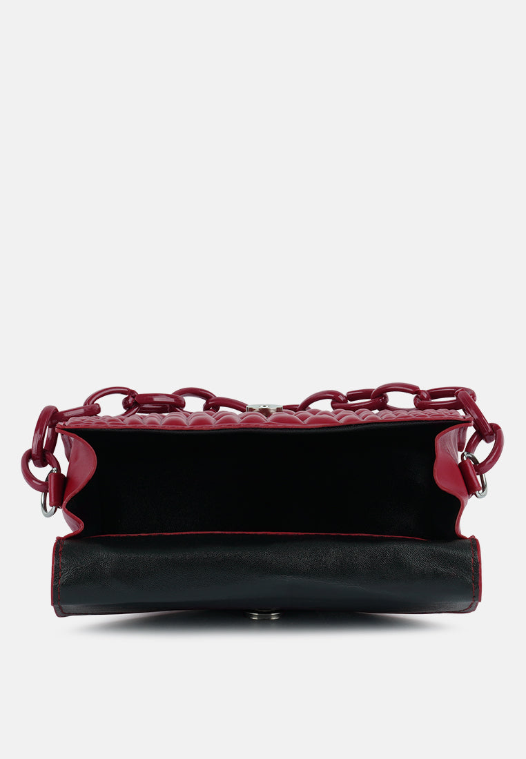 textured envelop sling bag#color_pink
