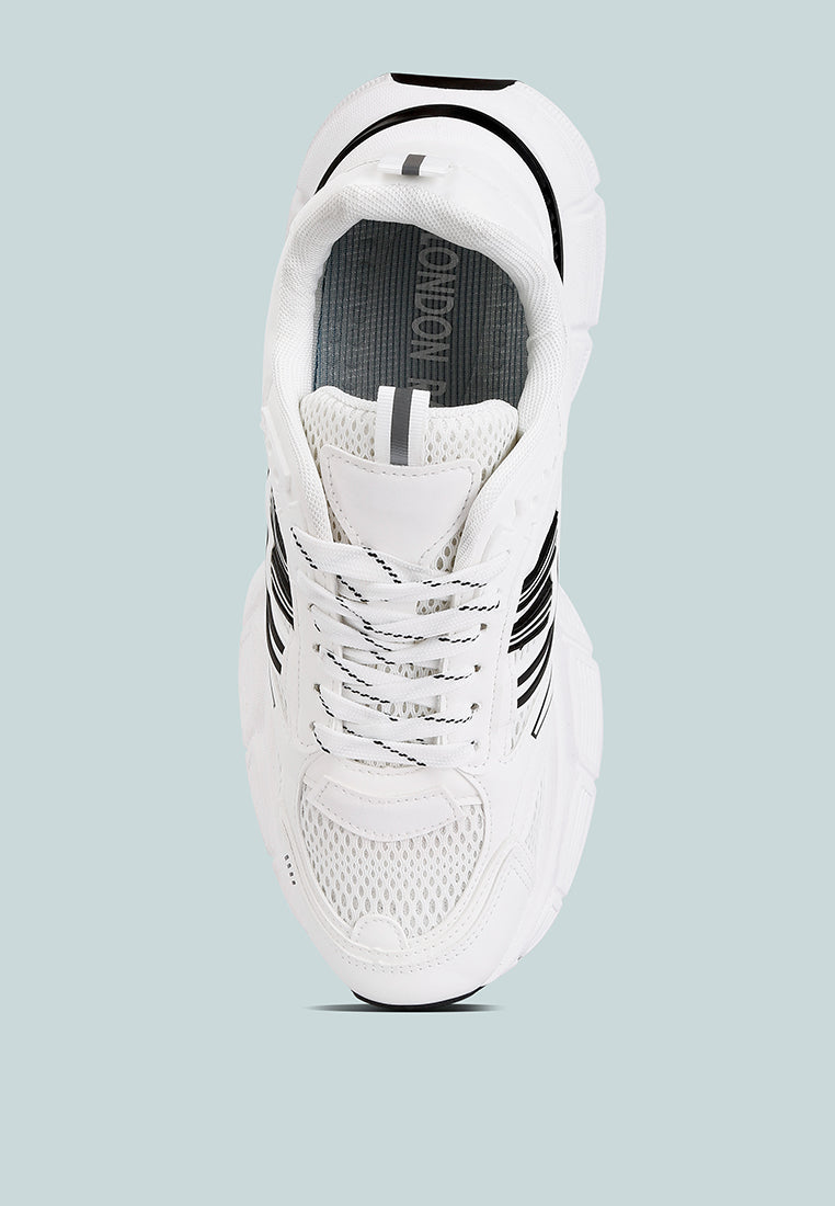 men's chunky lace-up sneakers#color_white