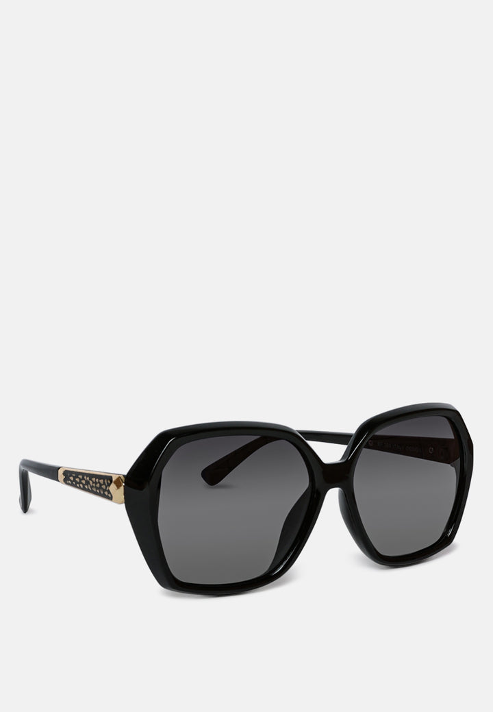 the fierce hexagonal ombre sunglasses#color_black-grey