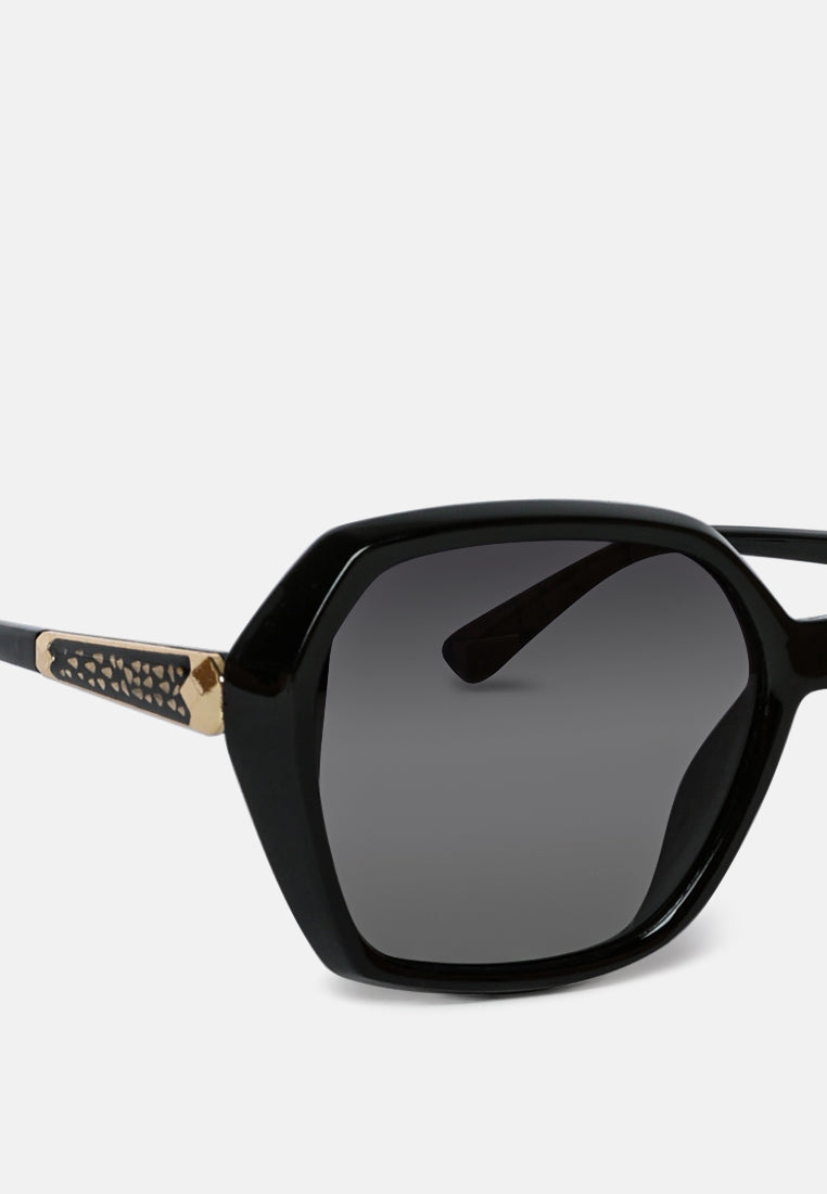 the fierce hexagonal ombre sunglasses#color_black-grey