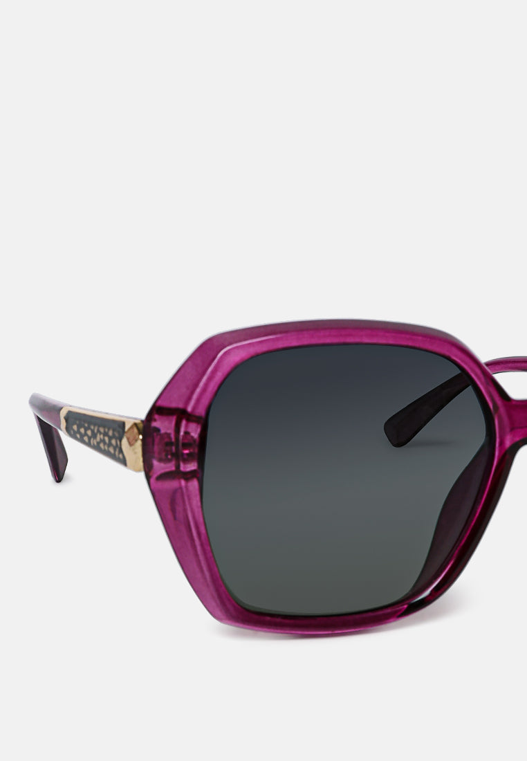 the fierce hexagonal ombre sunglasses#color_purple-grey