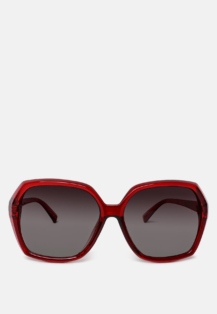 the fierce hexagonal ombre sunglasses#color_red-grey