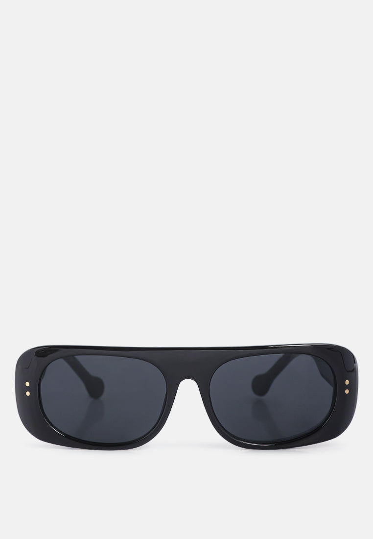 thick framed retro sunglasses#color_black