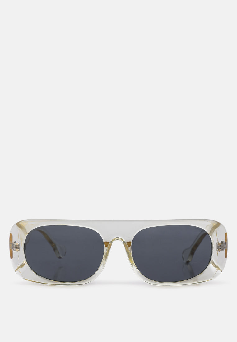 thick framed retro sunglasses#color_yellow