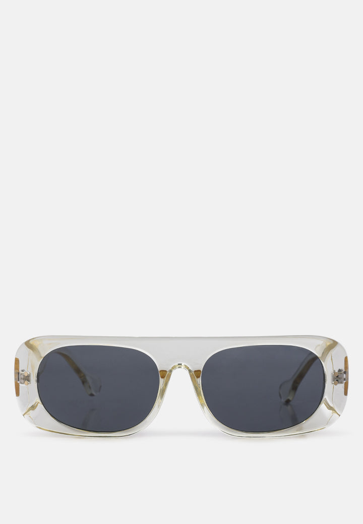 thick framed retro sunglasses#color_yellow