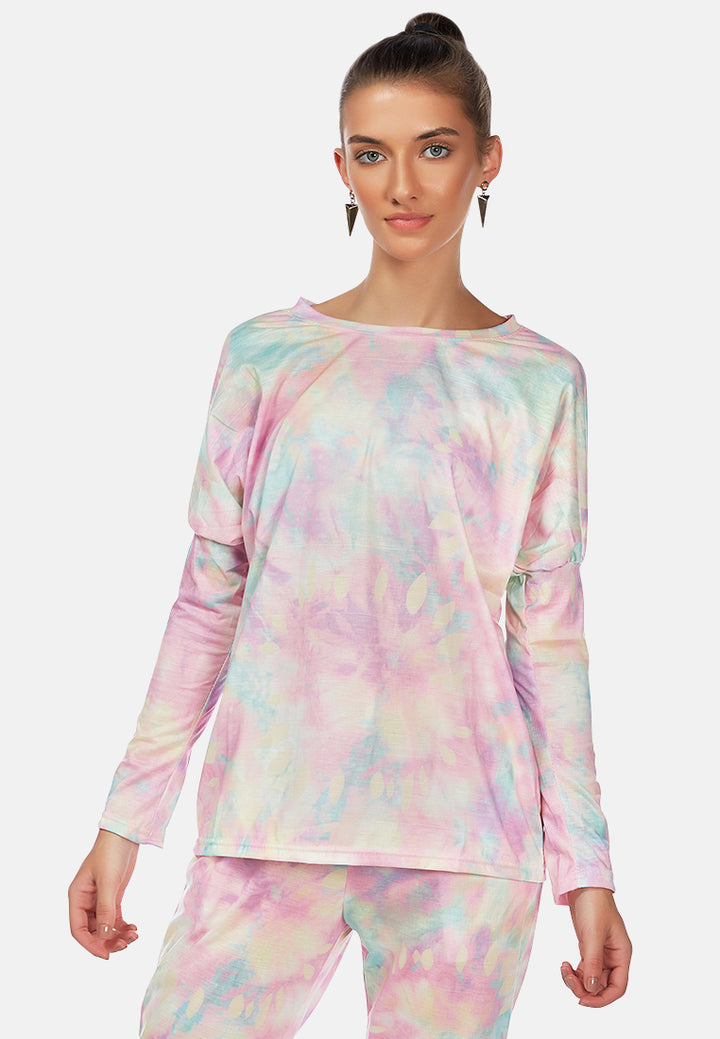 Tie Dye Full Sleeve Top#color_pink-combo