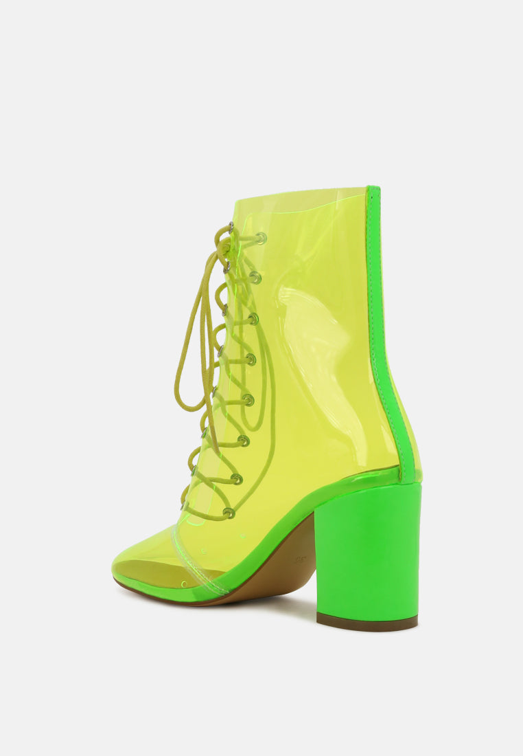 toni clear lace-up ankle boots with block heel#color_neon-green