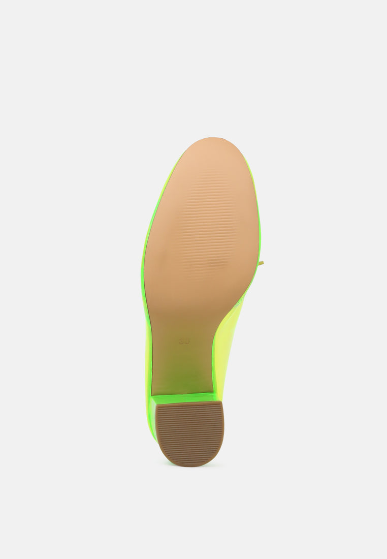 toni clear lace-up ankle boots with block heel#color_neon-green