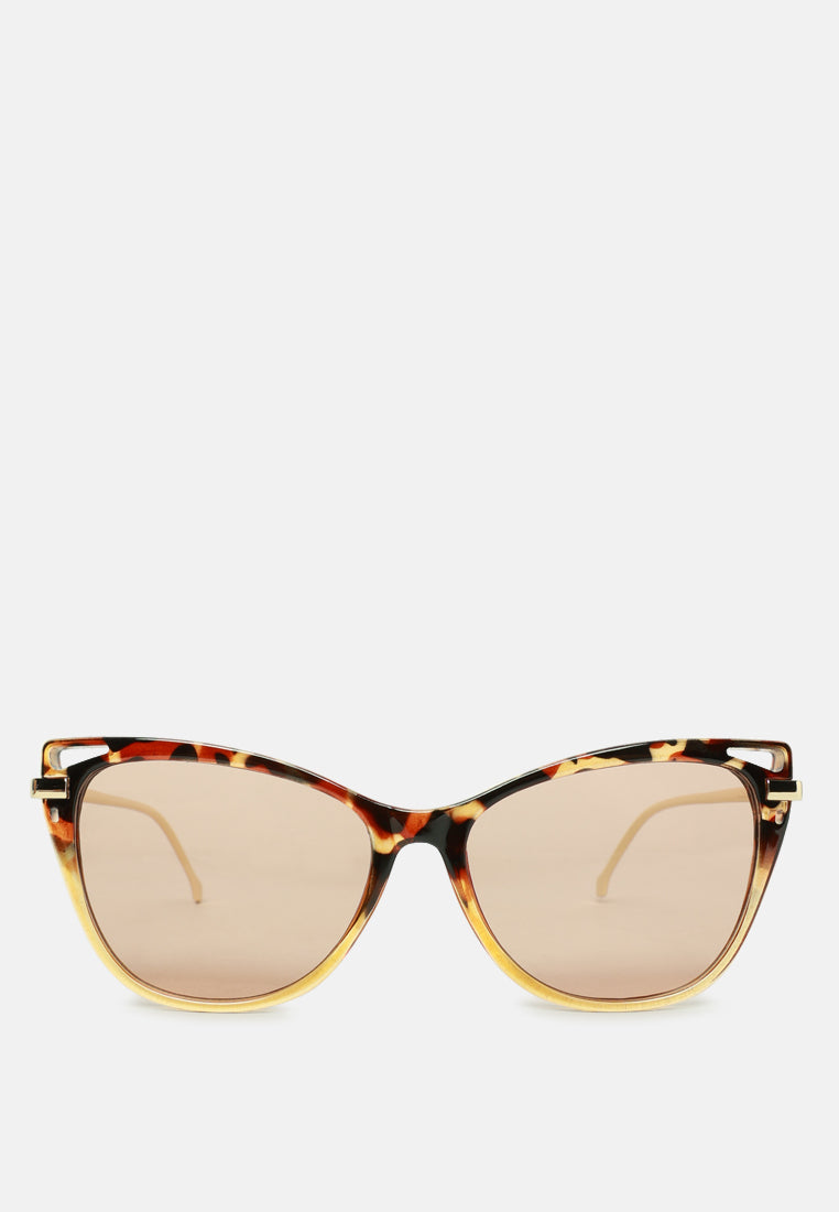 too much drama retro cat eye sunglasses#color_light brown