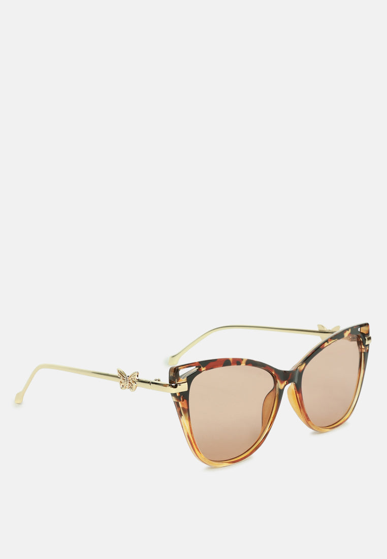 too much drama retro cat eye sunglasses#color_light brown